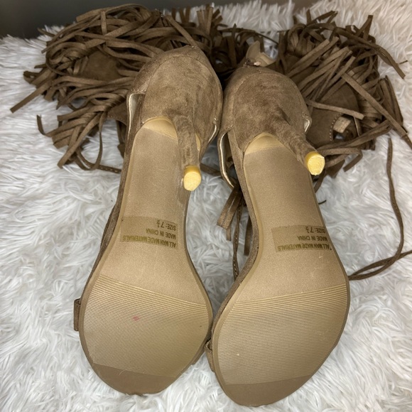 Sexy Wild Diva Fringe And Lace Up Heeled Sandals Size 7 1/2 - Picture 13 of 17